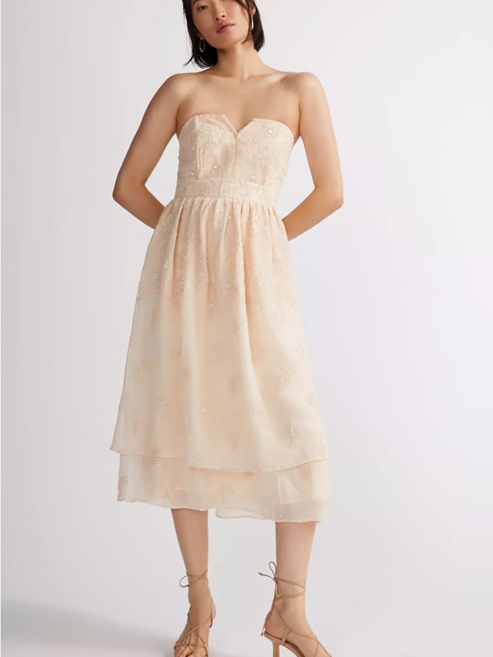 Embroidered Midi Dress